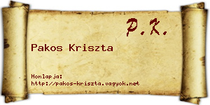 Pakos Kriszta névjegykártya